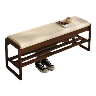 实木换鞋凳家用门口入户穿鞋凳鞋柜一体可坐式鞋架轻奢进门长条凳