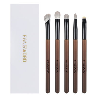 芳语种梦雪狐毛羊毛5支套刷眼影晕染鼻影眼线动物毛化妆刷子+镜盒