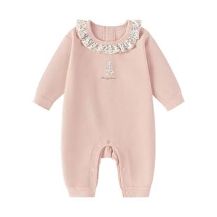 【清仓】babylove婴儿连体衣秋冬莫代尔棉哈衣爬服女宝宝碎花衣服