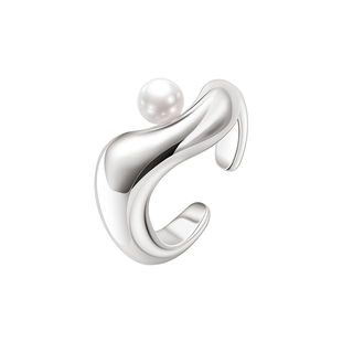 PEARLSTIGE蜕变系列SAVI珍珠戒指独特曲线设计百搭个性戒圈指环