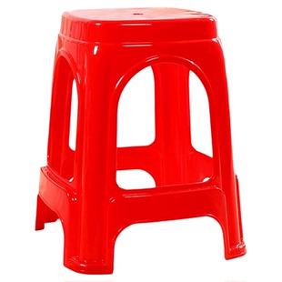 塑料凳子加厚过年家用客厅餐桌凳塑胶熟胶凳高板凳经济型红凳子
