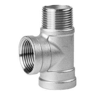 304不锈钢T型三通丝扣内外螺纹斜三通人字型内丝接头2分3分4分6分