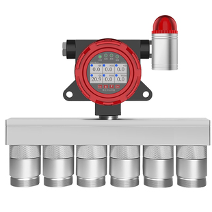 固定式四合一六合一气体检测仪氢气氨气氯气乙炔丙烷监测报警仪器