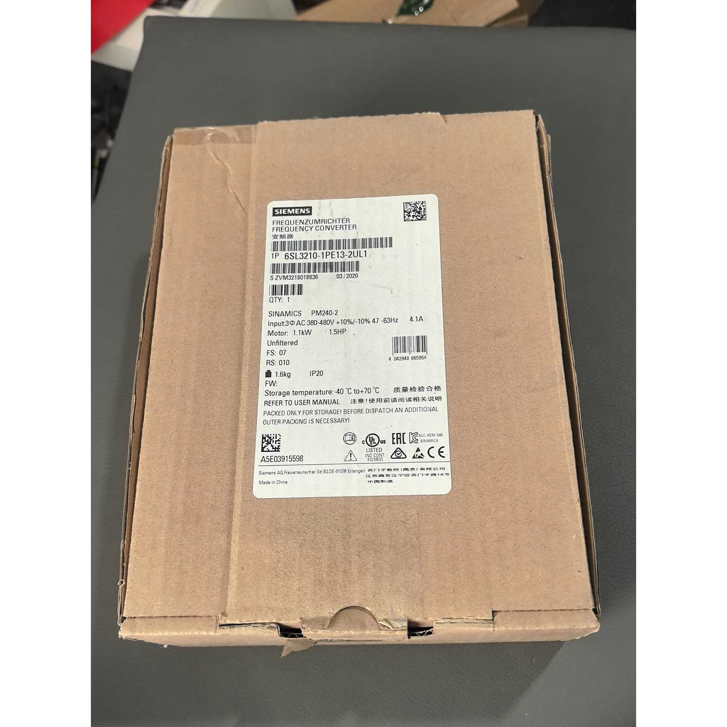 议价-西门子变频器6SL32101PE132UL1一台全新