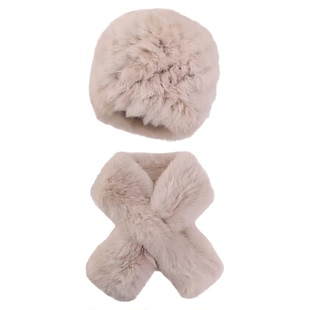 雪兔毛皮草网红帽子围巾秋冬天加厚保暖真皮护耳脖套套装男女韩潮