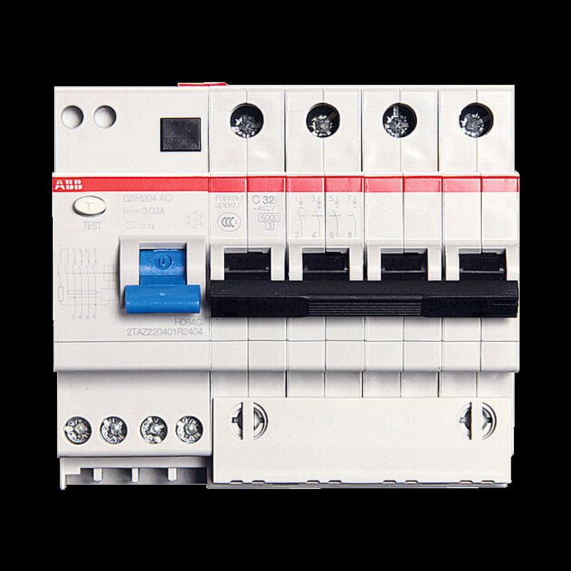 ABB漏电保护器GSH204断路器4P-C16A20A25A32A40A50A63A三相四线