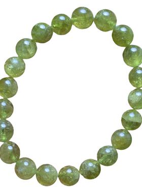 天然沙佛来绿石榴石手链女翠绿色