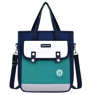 新款小学生书包男女斜跨补习袋韩版儿童6-12岁防水轻便手提袋拎书