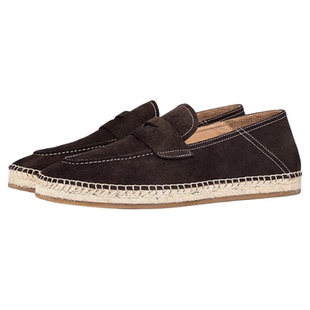 BOSSSUNWEN/博斯·绅威春夏新款一脚蹬渔夫鞋真皮反绒休闲乐福鞋