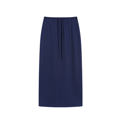 抽绳调节宽松H型直筒半裙