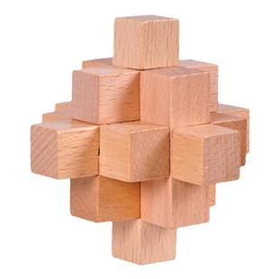 榉木小九通锁孔明锁鲁班锁古典儿童益智解锁解环亲子网红玩具烧脑