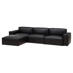 顾家家居大黑牛直排真皮沙发意式轻奢沙发头层牛皮豆腐块沙发1092