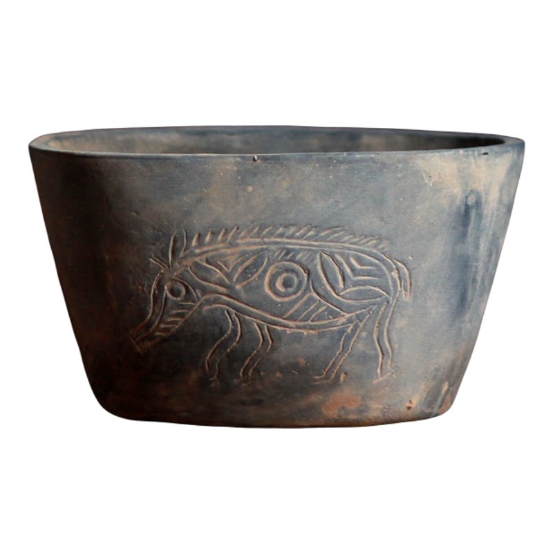 仿古陶猪猪圈摆件影视道具收藏品