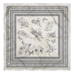 xinuosichou惜诺 佩斯利花屿 法式浪漫桑蚕丝中方巾 真丝丝巾系脖