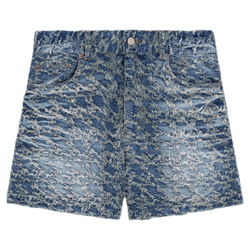 WE11DONE男士脱线牛仔短裤