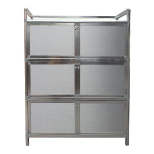 加厚不锈钢碗柜阳台柜厨房储物柜碗柜铝合金柜厨房收纳餐边柜橱柜