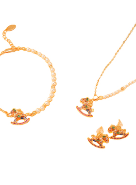 盈国彩色木马套装项链