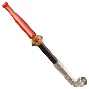 汉匠宝档加长玛瑙嘴三用白铜锅紫光檀杆传统老式复古旱烟袋锅烟斗