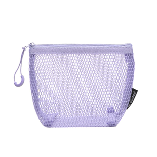 多巴胺立体三角网格收纳包大容量女式便携杂物化妆口红网纱收纳袋