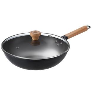 炊大皇旗舰店铁锅炒锅家用老式不粘锅平底锅电磁炉燃气柴火炒菜锅