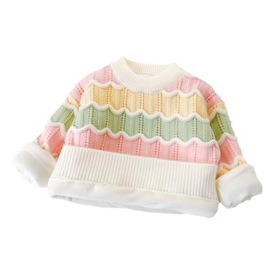 女童彩虹毛衣小童秋冬装
