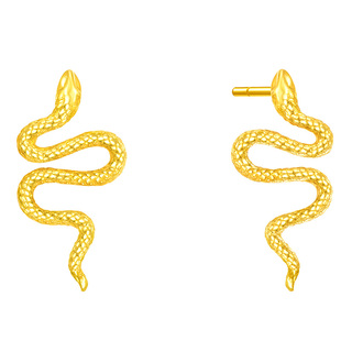 周大福SOINLOVE「萌宠」生肖蛇灵蛇18K金耳钉VE203情人节礼物