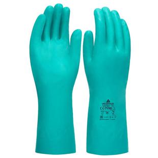 代尔塔耐酸碱洗涤剂工业手套防化耐油劳保丁腈橡胶防护手套实验室
