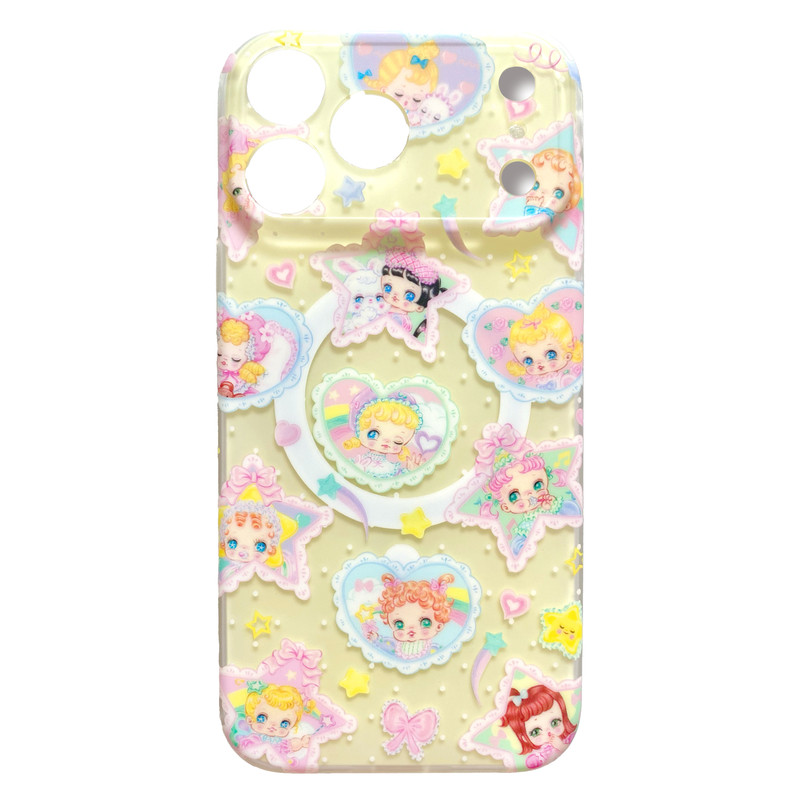 絮小饼 only two原创好梦柔软baby少女梦iphone手机壳透明镂空细磨砂全包17promax磁吸