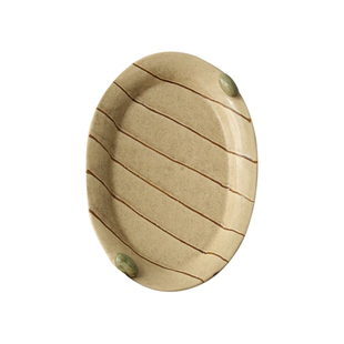 小众设计复古蚕豆椭圆盘陶瓷餐盘家用菜盘餐厅精致特别好看的盘子