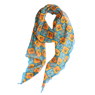 盈妹真丝撞色高级感长条丝巾飘带