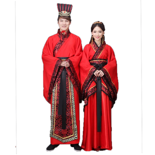 唐装汉服男女婚服情侣国学服饰红色中式新郎新娘结婚嫁衣汉唐喜服
