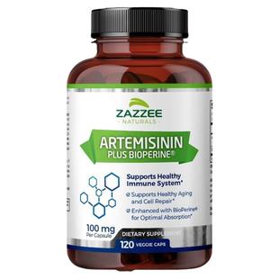美国Zazzee Artemisinin青蒿素100mg120粒保健品人用纯青蒿素
