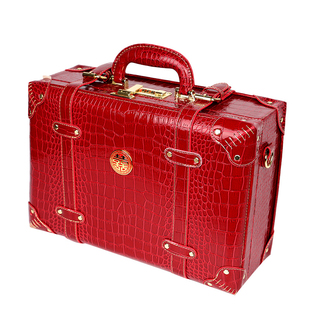 彩礼箱礼金箱红皮箱结婚陪嫁箱子红色行李箱管箱密码锁手提箱喜箱