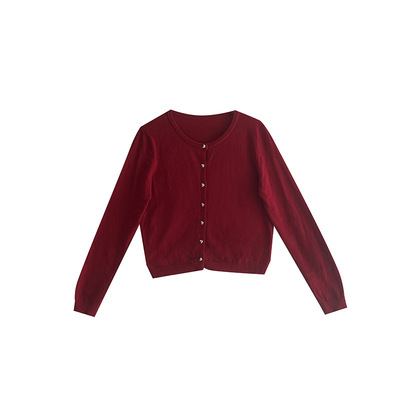 爱心扣设计感小众圆领针织衫