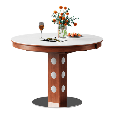 椭圆折叠岩板餐桌家用小户型