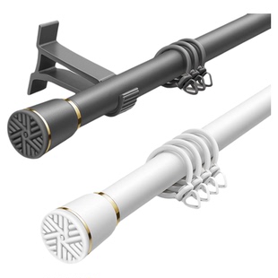 免打孔伸缩杆安装窗帘杆子轨道浴帘支架一根罗马杆晾衣杆免钉撑杆