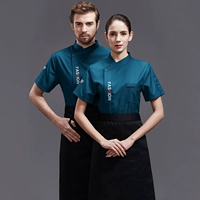 Модный зеленый черный водонепроницаемый фартук, короткий рукав