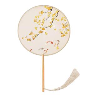 团扇舞蹈专用双面绣圆形湘云飞古典舞女子独舞古风演出用表演道具