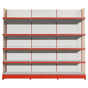 超市货架多层置物架零食文具母婴商店展示架单双面加固储藏商用