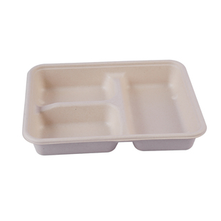 一次性餐盒分格食品级饭盒带盖打包盒可微波加热餐盘纸浆饭碗餐具