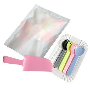 蛋糕环保餐具套装一次性生日刀叉盘蜡烛四合一塑料勺碟子纸盘包邮