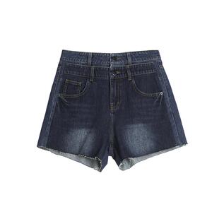 ELLE法式设计感高腰显瘦牛仔短裤女2025夏季新款复古小众气质裤子