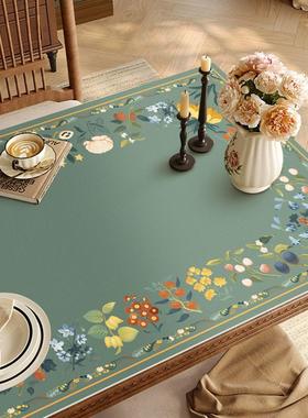 法式浪漫轻奢阿蒂斯特花园皮革餐桌垫防水防油桌布茶几台面保护垫