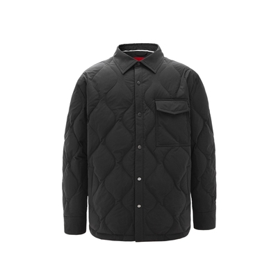 GUESS时尚纯色翻领短款羽绒服