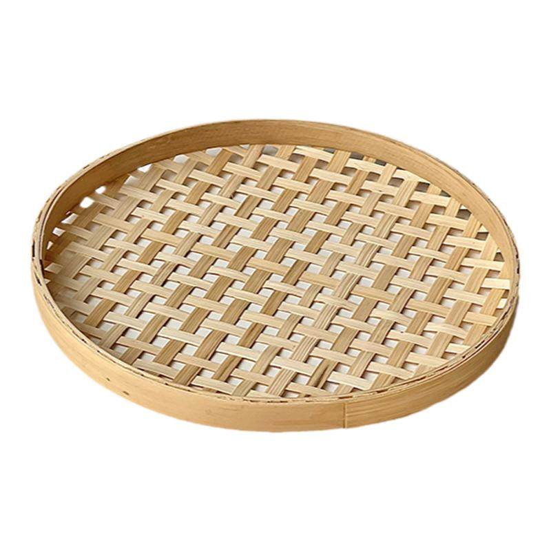 半刻空间竹编竹篮家用茶点托盘