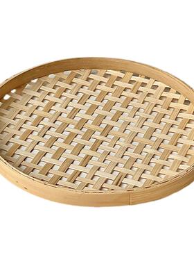 半刻空间竹编竹篮家用茶点托盘