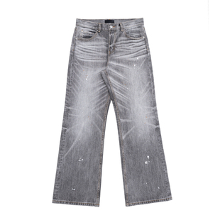 TBR 高端线 冈山牛王人体工程004烟灰橙水洗宽松直筒牛仔裤子