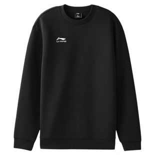 李宁男士卫衣圆领2026冬季套头衫加绒保暖青少年运动上衣男款长袖