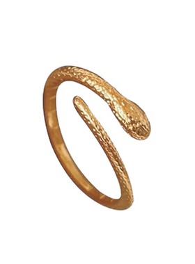 素金拉丝小灵蛇戒指女新中式古风