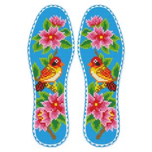 「自绣」买2双送1双七层棉布花边十字绣鞋垫中格印花半成品透气好